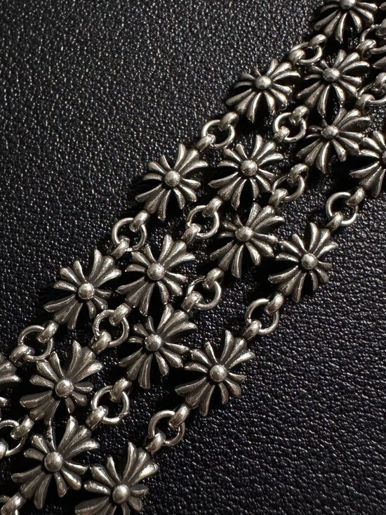 Chrome Hearts Tiny E Necklace 925 Sterling Silver 26.5g - Picture 2 of 7